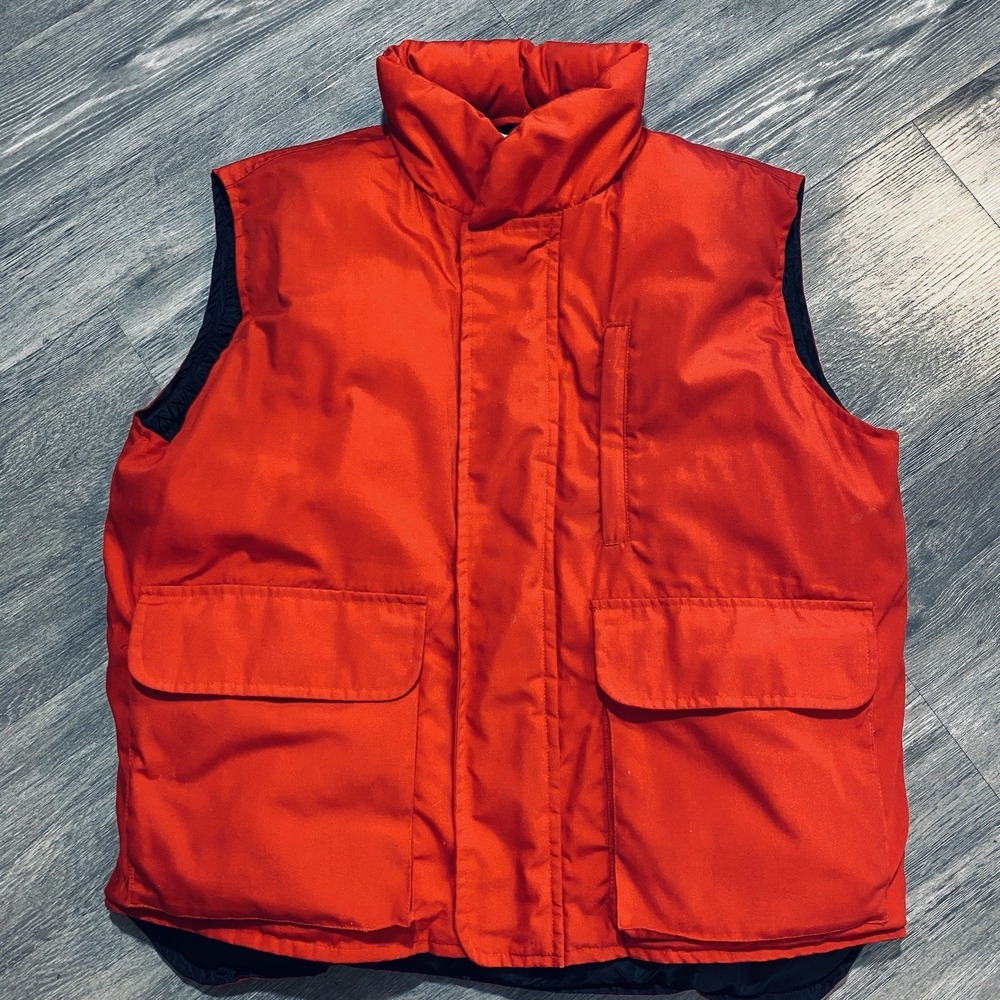 Y2K Cabela's‎ Premier Northern Goose Down Puffer Vest Red Mens Sz L Hunting